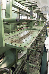 The conveyor of the shoe factory