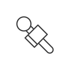 News reporter microphone line icon, outline vector sign, linear style pictogram isolated on white. Symbol, logo illustration. Editable stroke. Pixel perfect