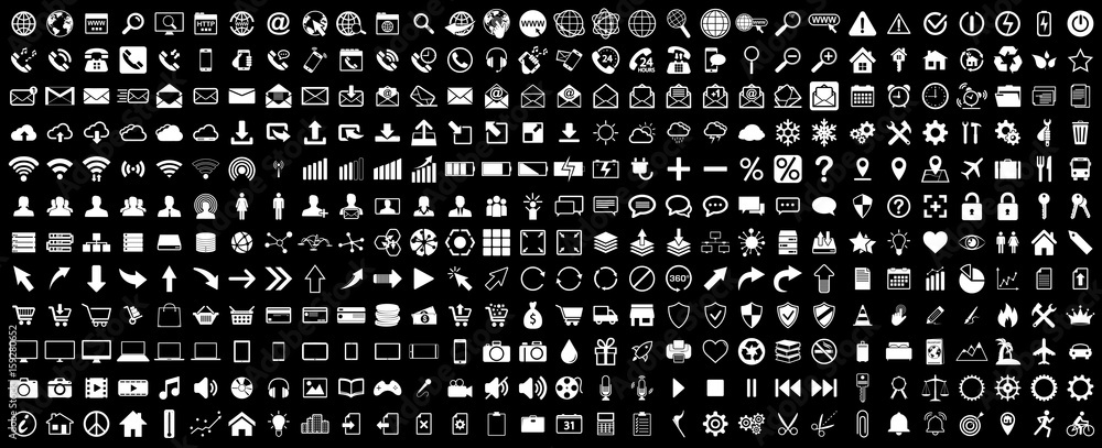 Canvas Prints white web icons set