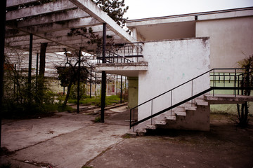 Fototapeta na wymiar Abandoned hotel in the Black Sea resort of Mamaia