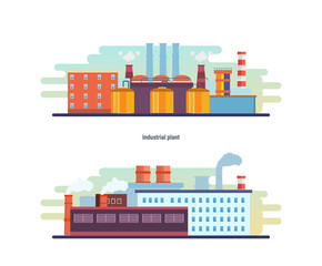 Fototapeta premium Buildings of an industrial and helium plant, stations, resource work.