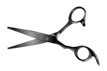 Professional hairdressing scissors isolated on white background. Vector