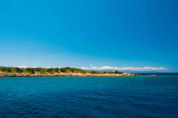 Landscape of the Mediterranean Sea. Mountains and the sea of Turkey.
