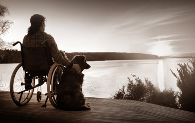 Woman in wheelchair