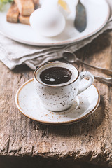 boiled eggs and crispy toasts