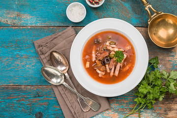 Soup with meat - solyanka