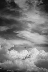 Cloudscape photo manipulation, black and white