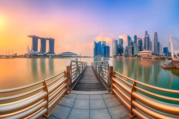 Poster Singapore skyline background © boule1301