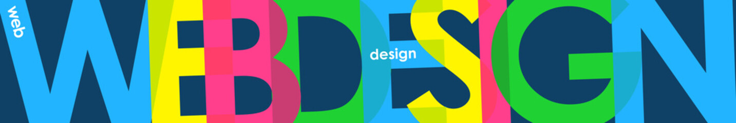 "WEB DESIGN" colourful banner