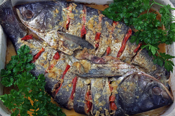 Two baked fish