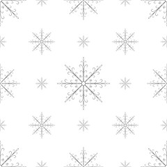 Snowflake. Christmas seamless pattern. Winter vector background