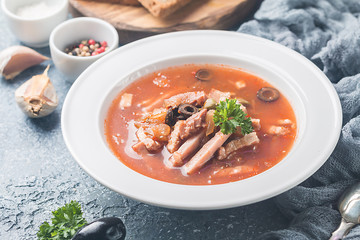 Soup with meat - solyanka