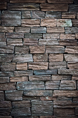 It is Dark brown brick wall for pattern.