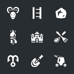 Vector Set of Medieval Siege Icons.
