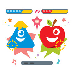 Vector Hunting for virtual creatures concept. Abstract mobile game. Flat style colorful Cartoon illustration.