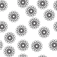 Flower pattern vector, black line graphic pattern abstract vector background. Modern stylish texture.