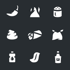 Vector Set of Spicy Food Icons.