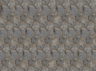 Background base folded hexagonal stones tiles wall fragment square symmetrical texture
