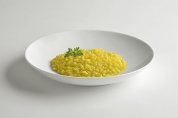 Bowl with saffron risotto