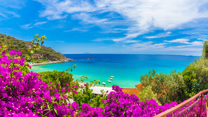 Cavoli beach and coast, Elba island, Tuscany, Italy.