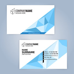 Business card template. Blue and white, Illustration Vector10