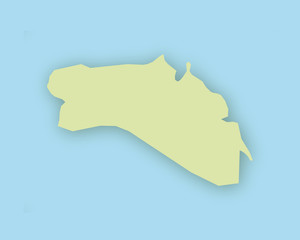 Karte von Menorca mit Schatten