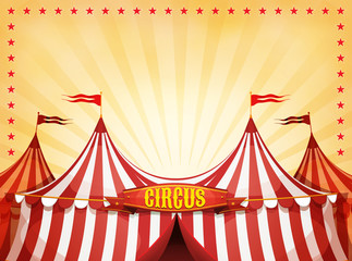 Big Top Circus Background With Banner - 159287468