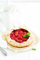 Homemade strawberry cake Galette