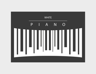 White piano logo illustration hand drawn