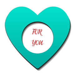 for you text with green blue heart shape circle frame background