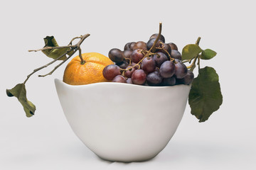 Basket of ripe fruit, still life