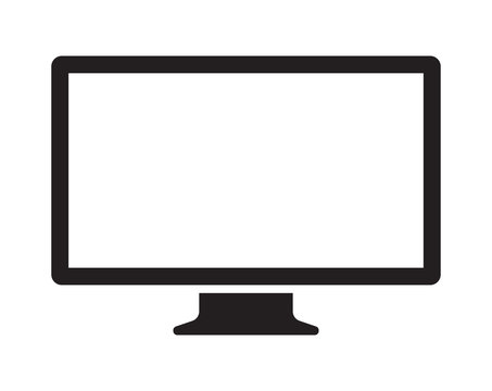 Computer monitor, display isolated vector icon