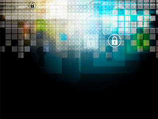 Cyber security and information or network protection. Future technology web services for business and internet project