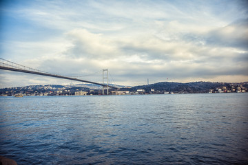 A picturesque view of the Bosphorus is the strait between Europe and Asia Minor. Istanbul, Turkey