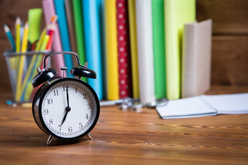 School supplies on table