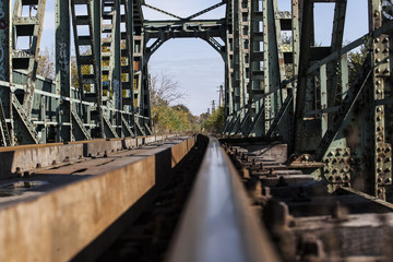 railway track on industrial bridge