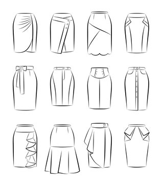 Collection of women skirts