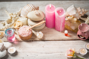 Beautiful composition of spa treatment