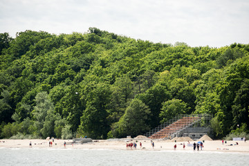 Gdynia Orlowo beach seen from the sea