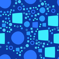 Blue modern geometrical abstract background with circle and square