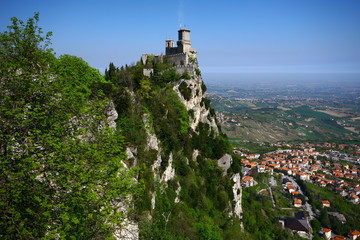 Fototapeta na wymiar San Marino is a small country located on the Italian peninsula. The city become the oldest republic in Europe.