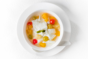 杏仁豆腐とタピオカ　Chinese sweets Almond jelly and tapioca