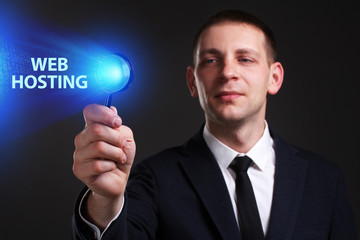 The concept of business, technology, the Internet and the network. A young entrepreneur working on...