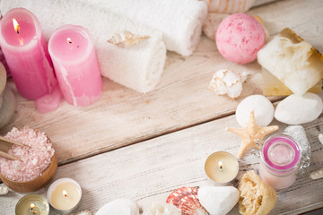 Beautiful composition of spa treatment