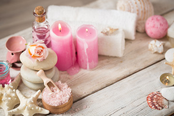 Beautiful composition of spa treatment