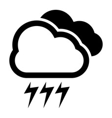 cloud with storms weather vector icon