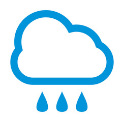 cloud with rain weather vector icon