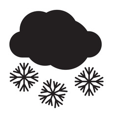 cloud with snowflakes weather vector icon