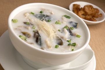 Porridge with dried oyster and century egg