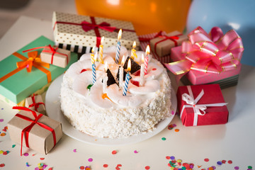 Birthday cake with candles